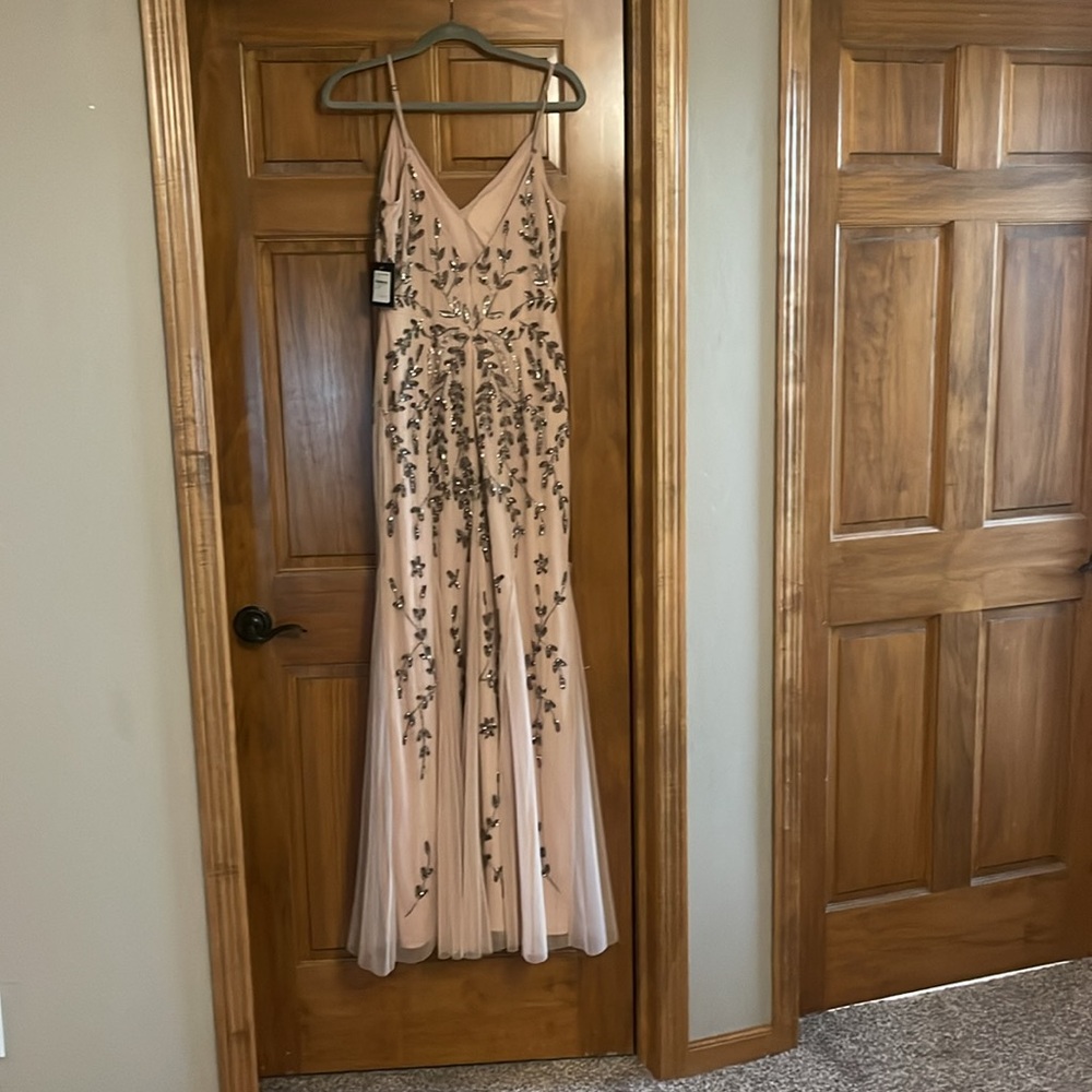 Marina special occasion beaded dress size large color is blush - Picture 4 of 9